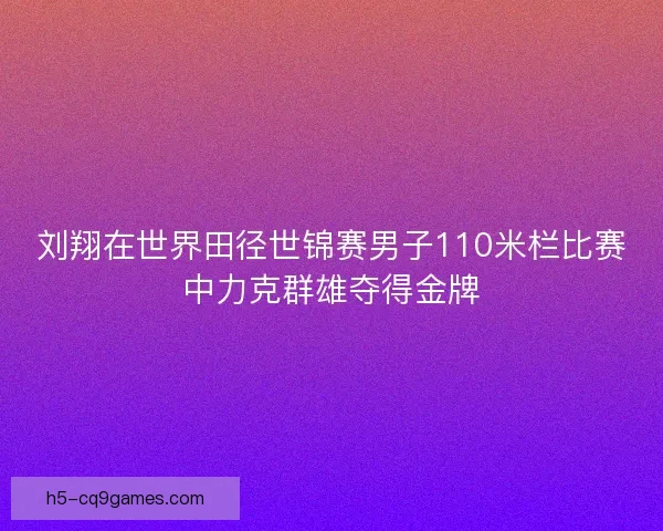 刘翔在世界田径世锦赛男子110米栏比赛中力克群雄夺得金牌